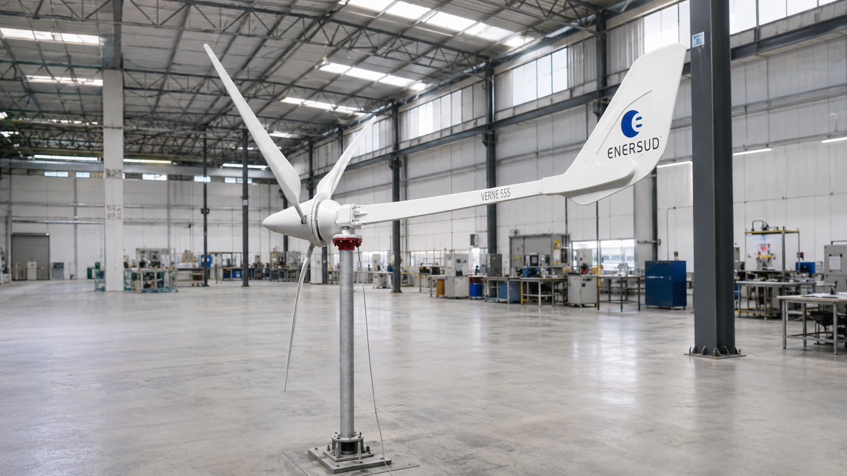 Representação da Verne 555 em ambiente industrial